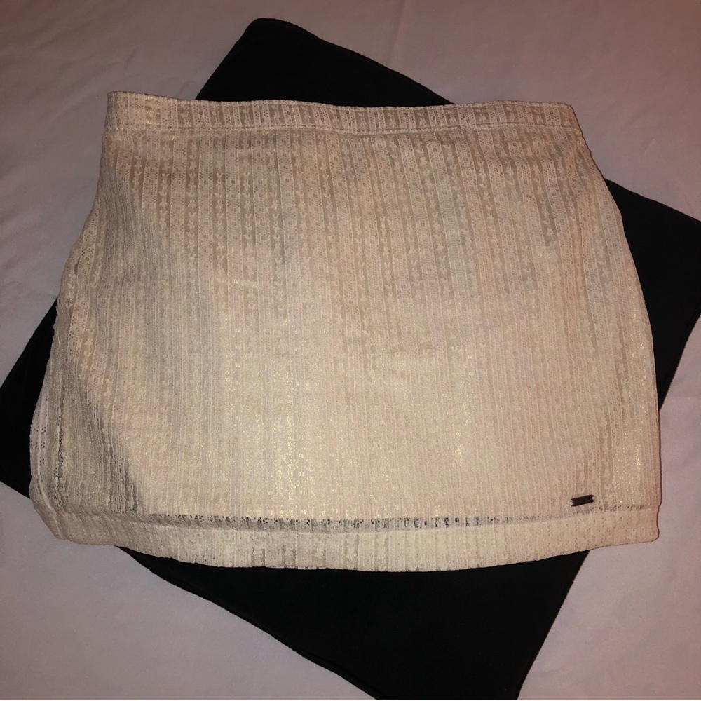 Hollister Beige Lace Mini Skirt